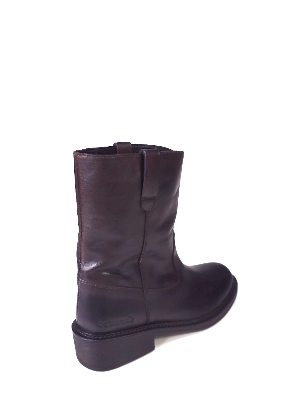 Bota em Pele Castanha e Cano Alto