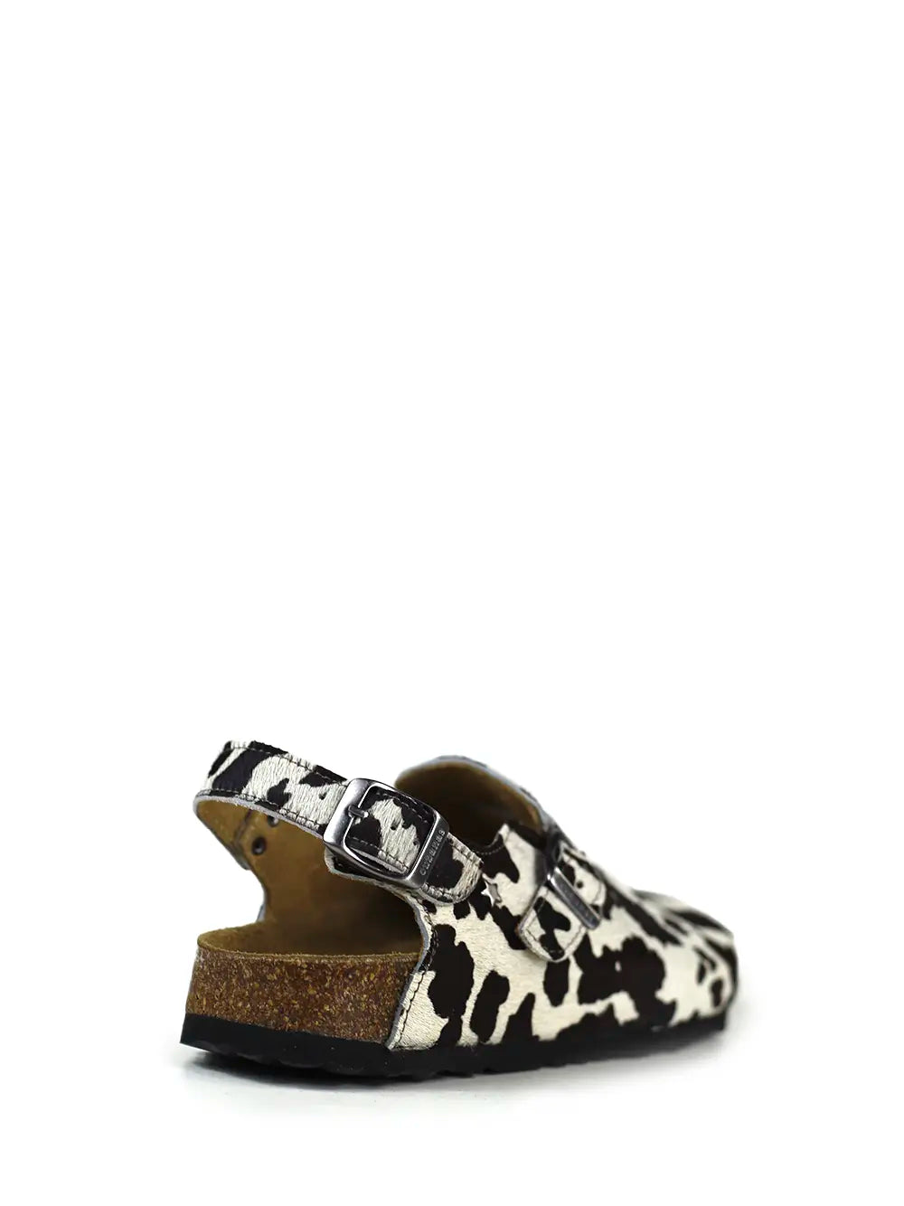 Sandalia Sofía de estampado animal de vaca