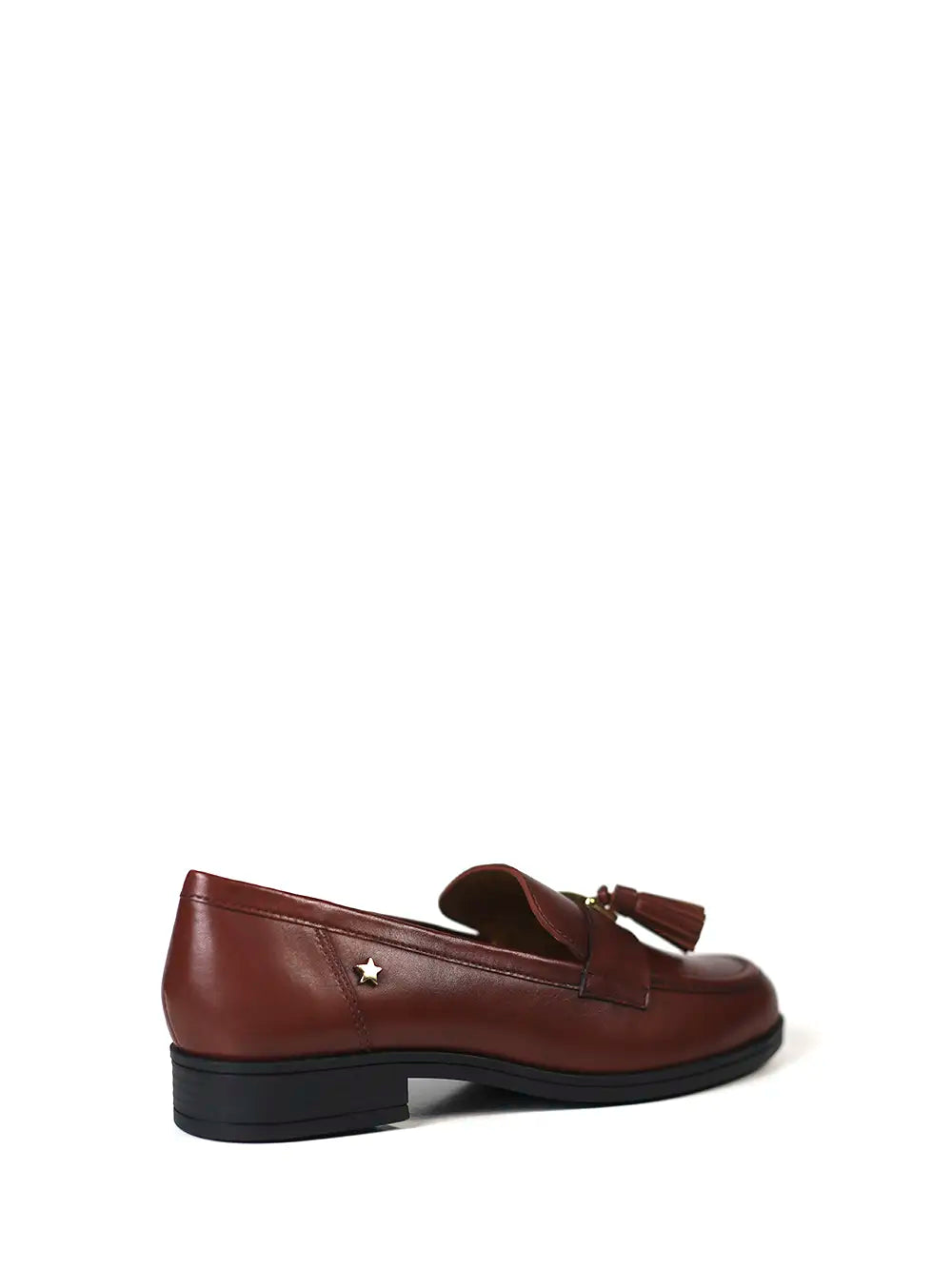 Mocasines de piel marrón con detalle de flecos