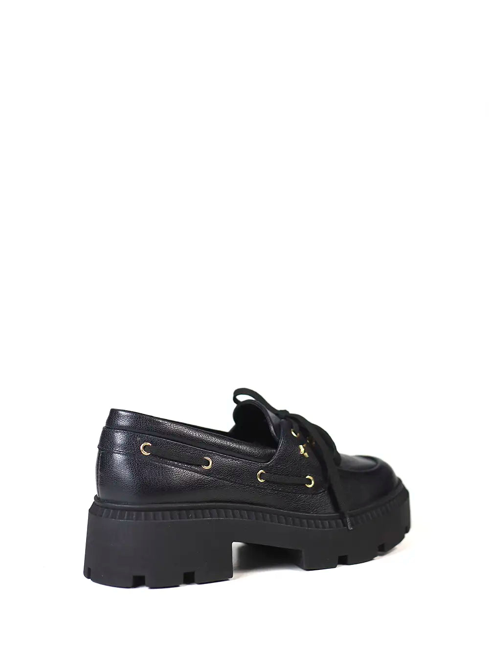 Loafer Preto em Pele e Laço