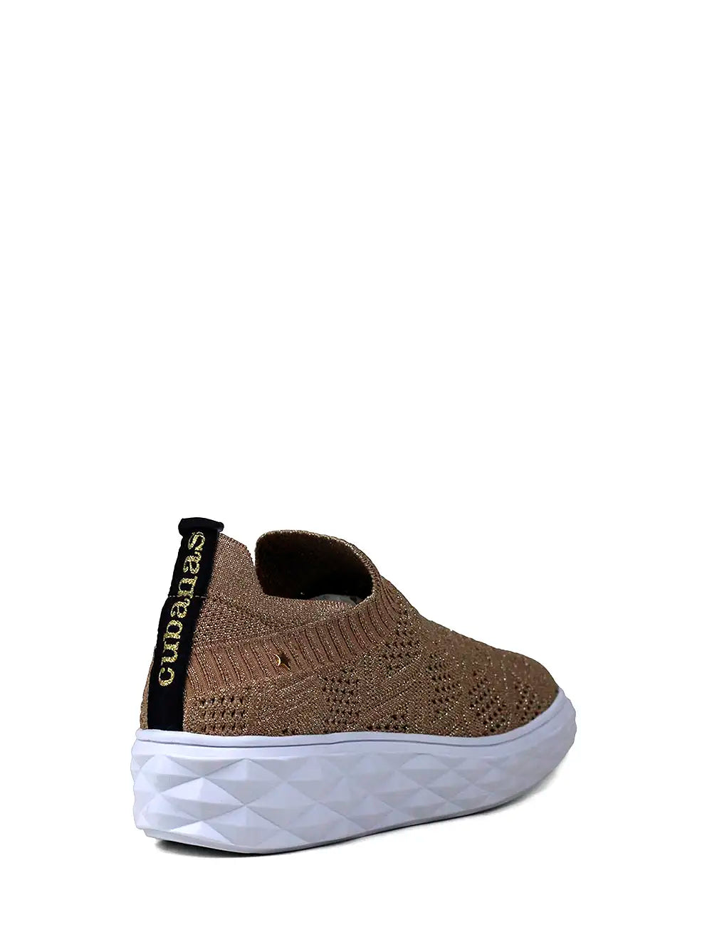 Zapatillas de tela beis con suela voluminosa
