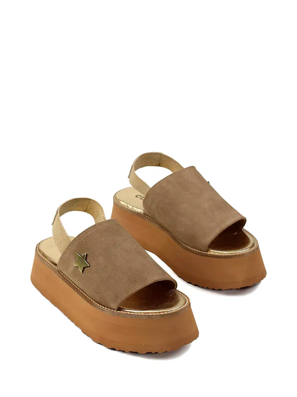 Brown Suede Platform Sandals