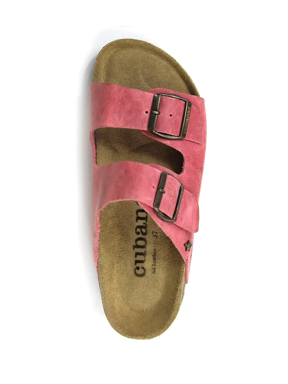 Amalia Sandal in Pink Leather with Two Straps