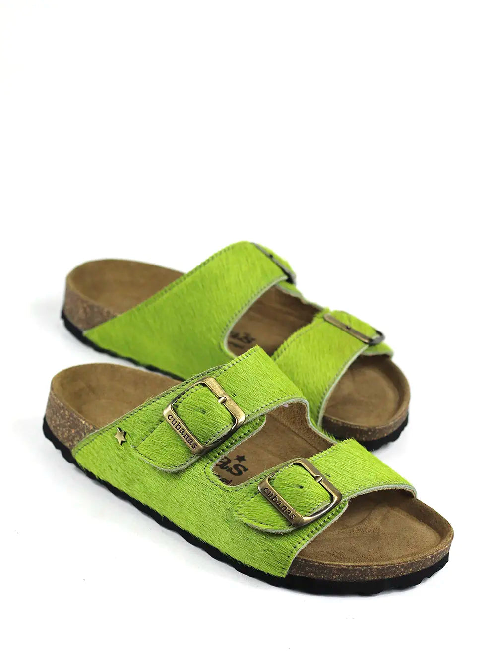 Sandália Amália em Pelo Verde e Duas Tiras