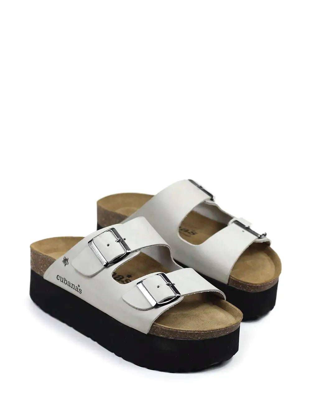 Amalia Platform Sandal in Off-White Leather