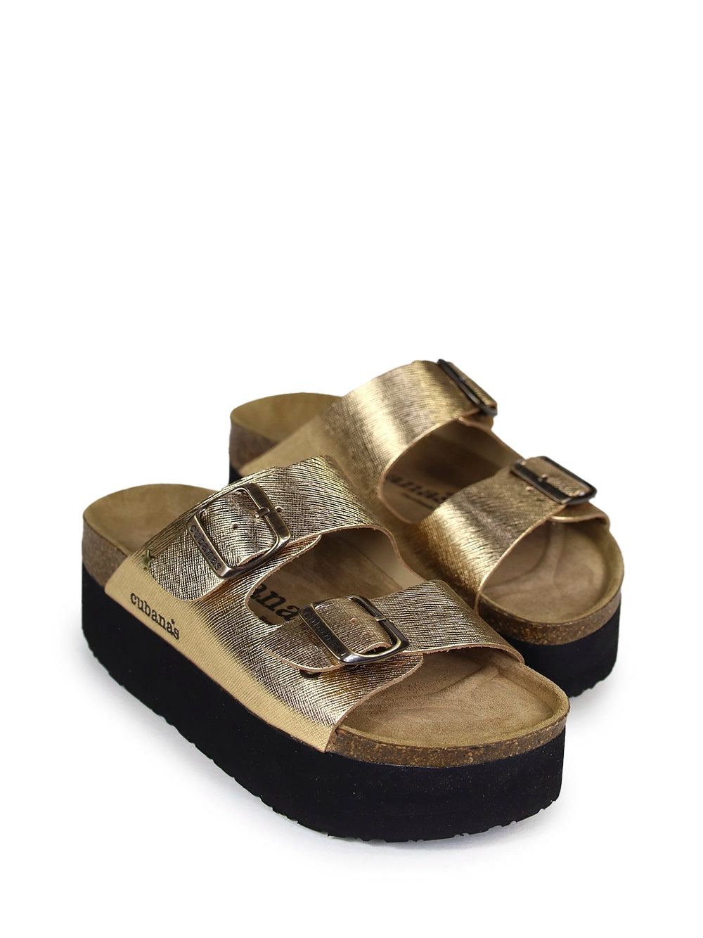 Amalia Platform Sandal in Gold Leather