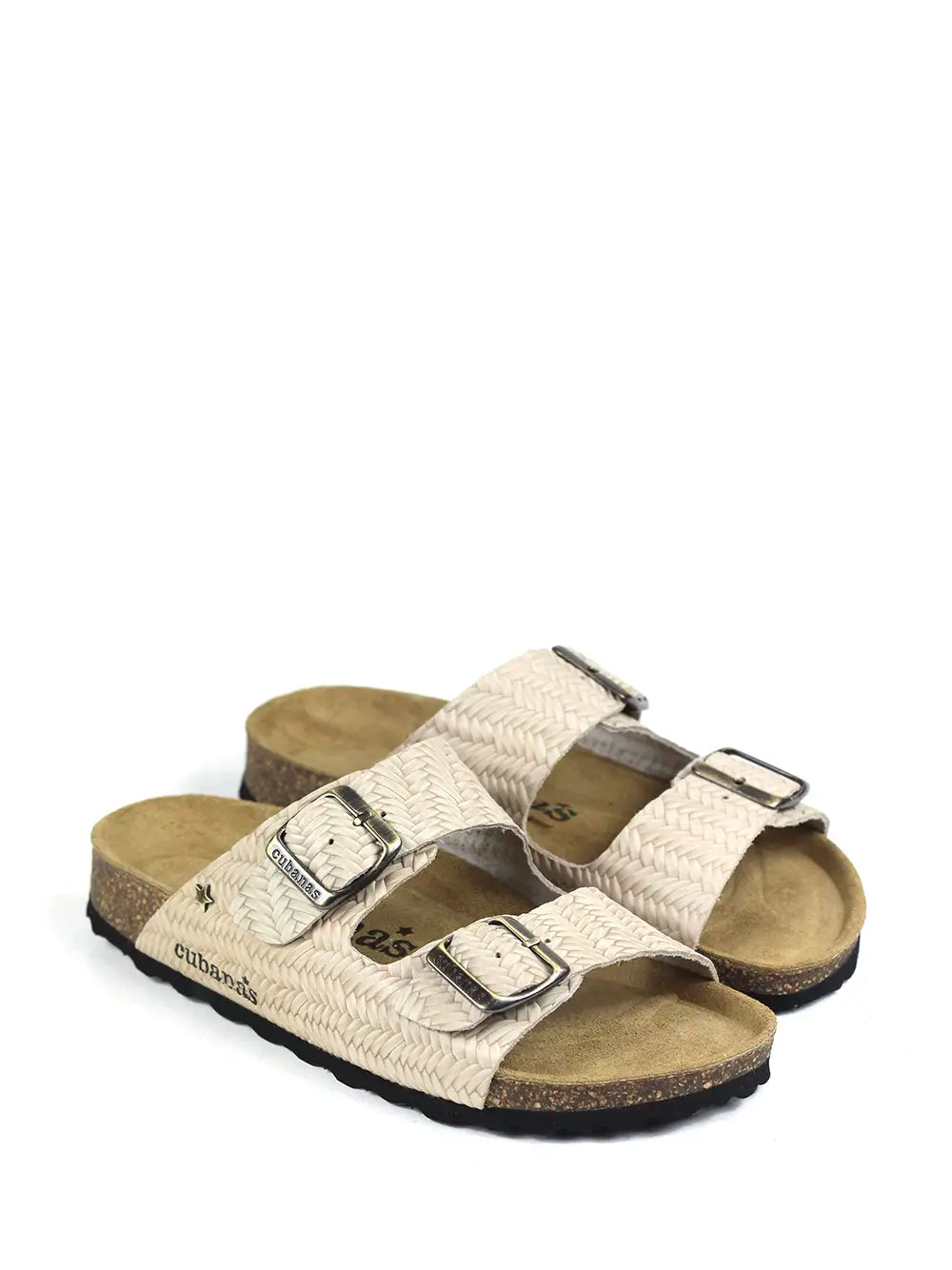 Amalia Sandal in Beige Braided Leather