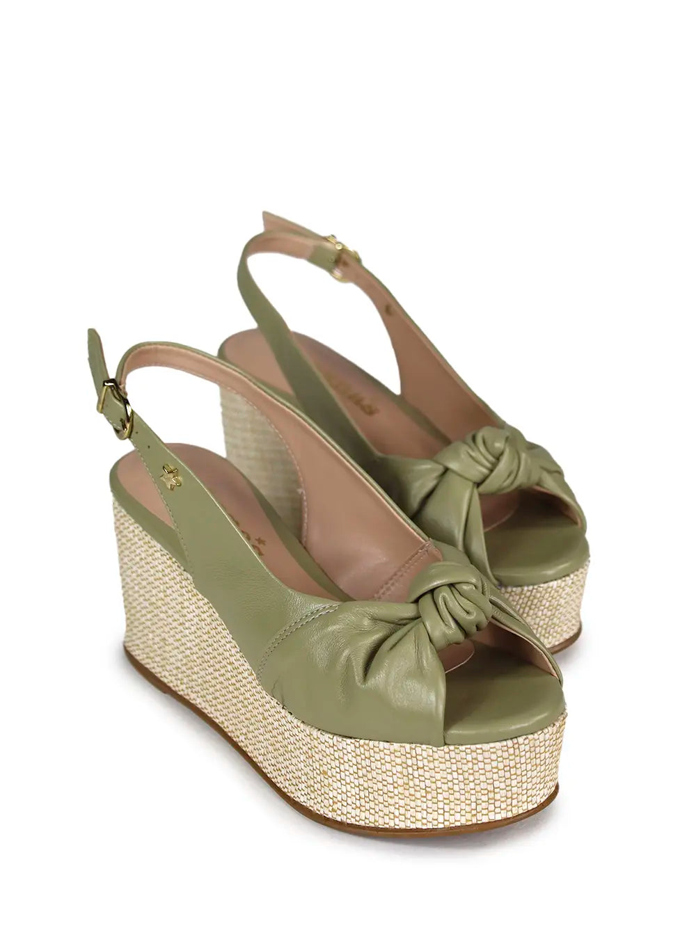 Green Leather Platform Sandal