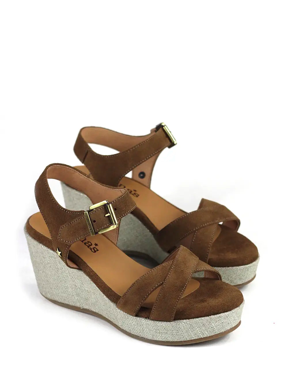 Brown Suede Wedge Sandal