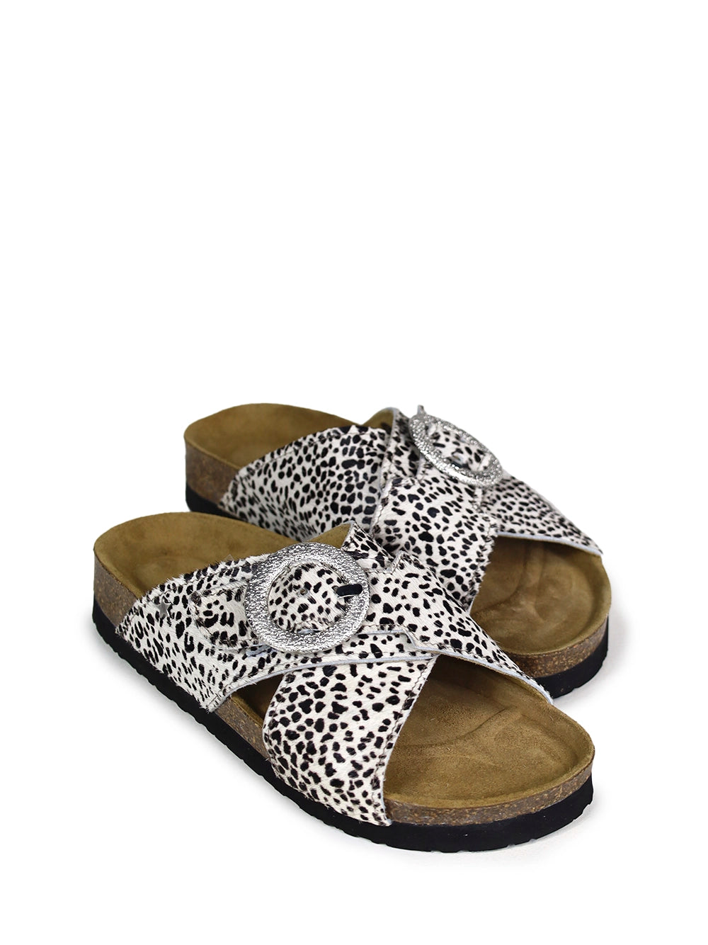 Carmo Sandals in Animal Print and Crisscross Straps