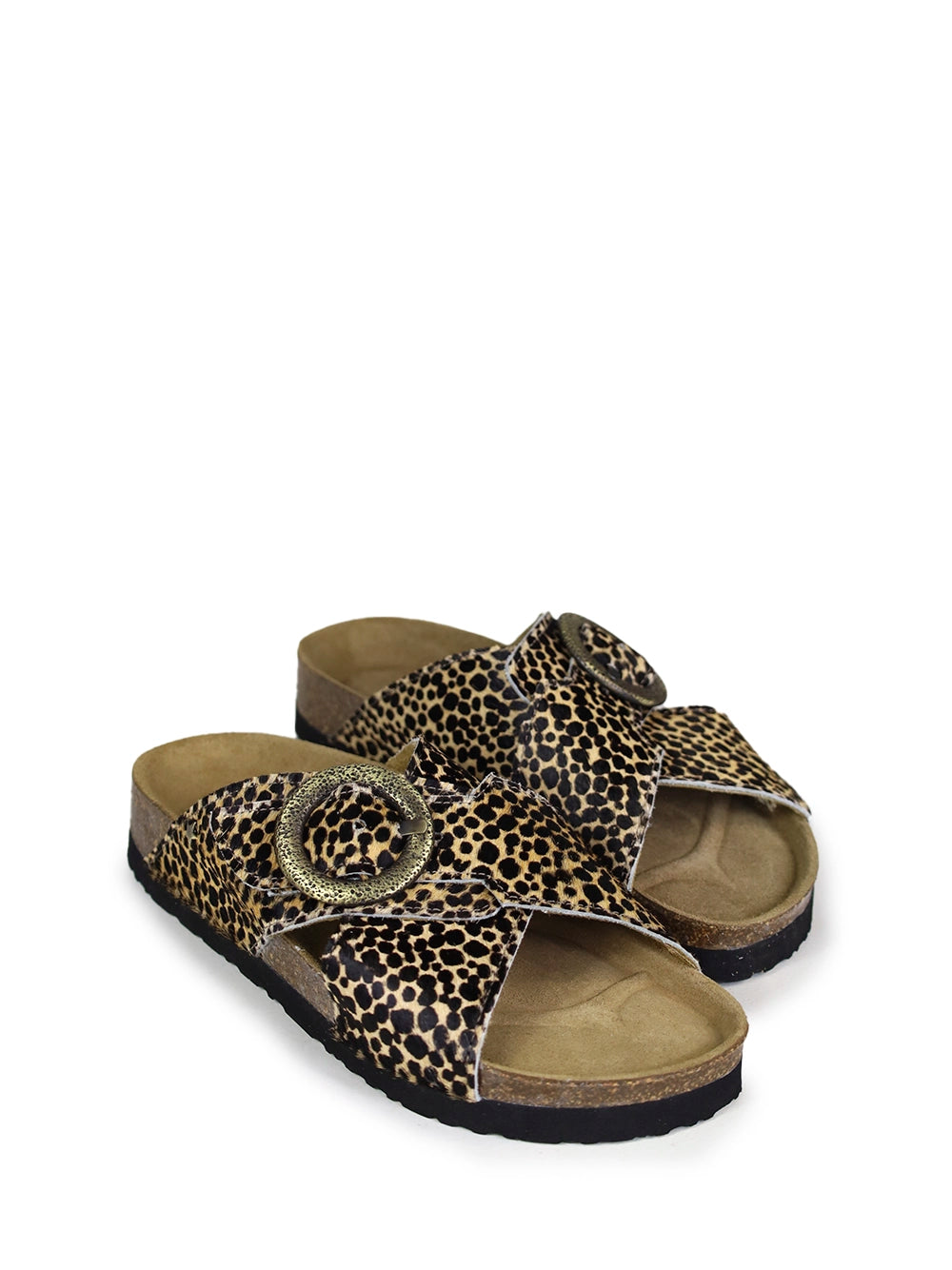 Sandália Carmo em Animal Print e Tiras Cruzadas