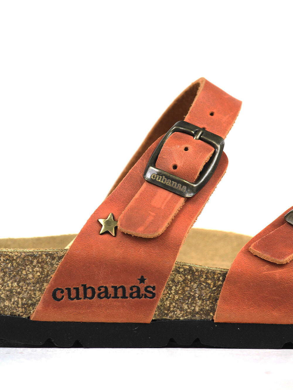 Sandália Nazaré em Pele Laranja e Tiras