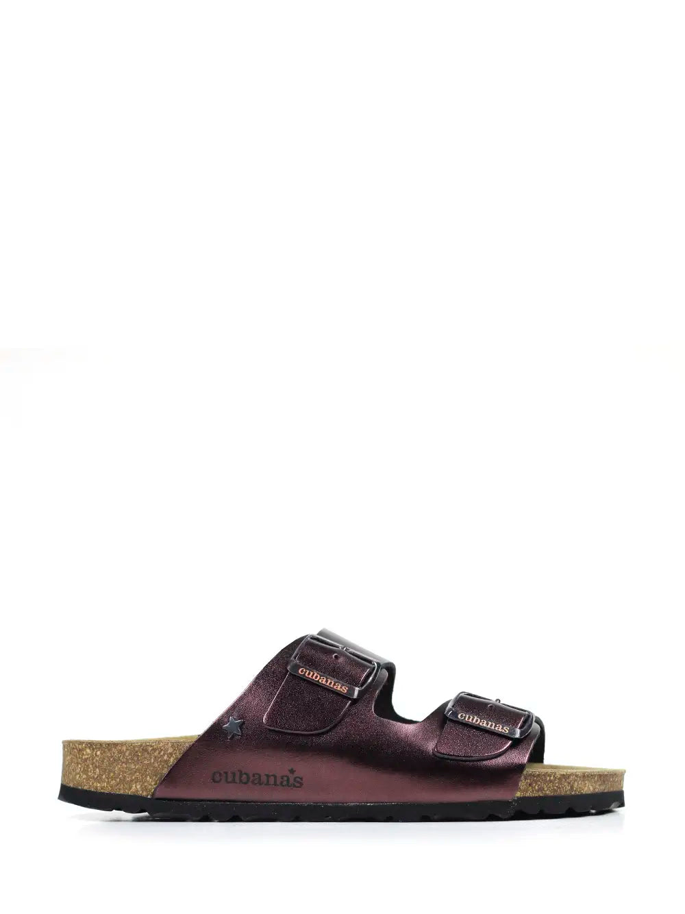 Sandália Amália em Pele Roxa Metalizada