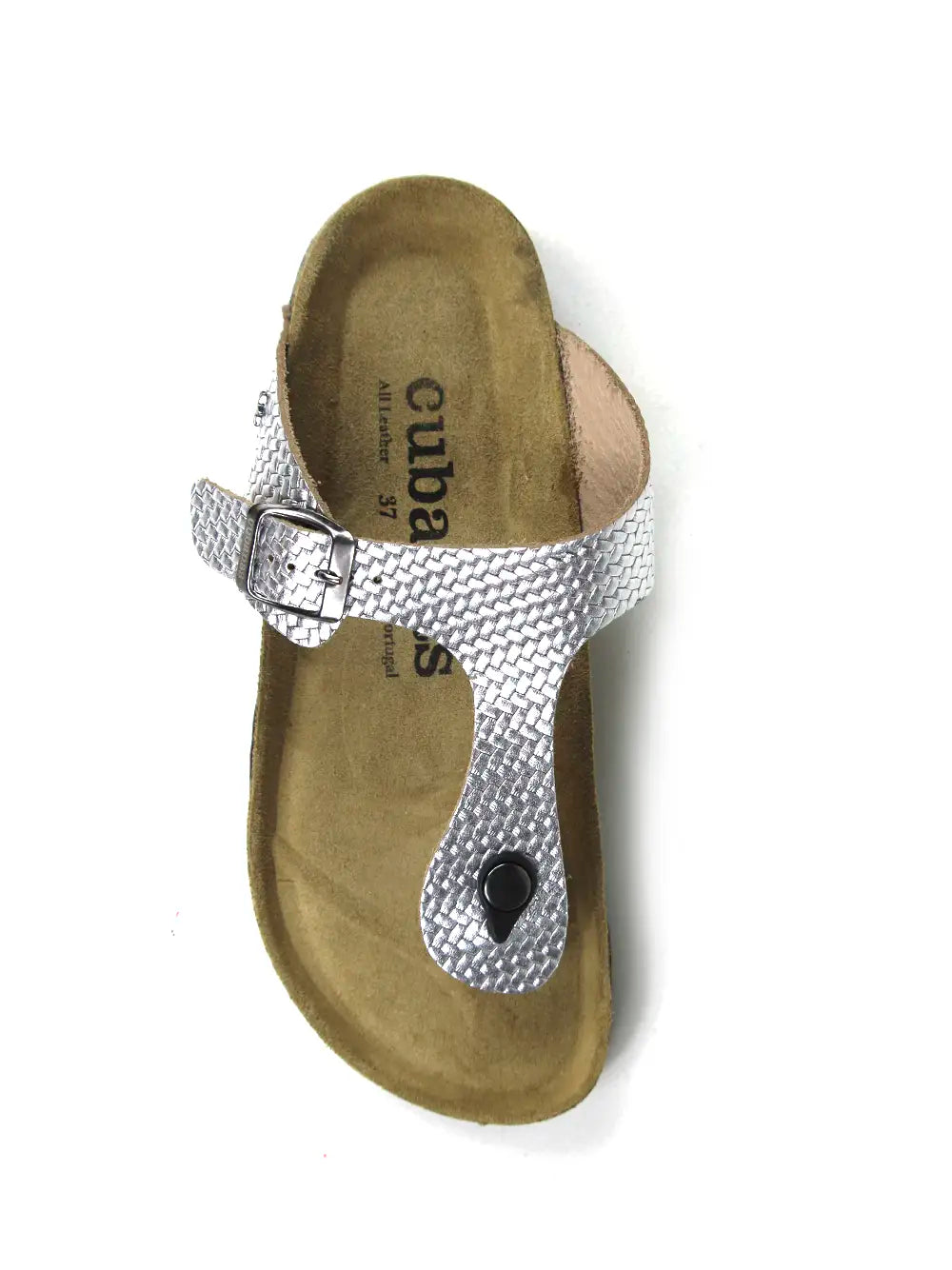 Sandália Alice em Pele Texturizada Prata