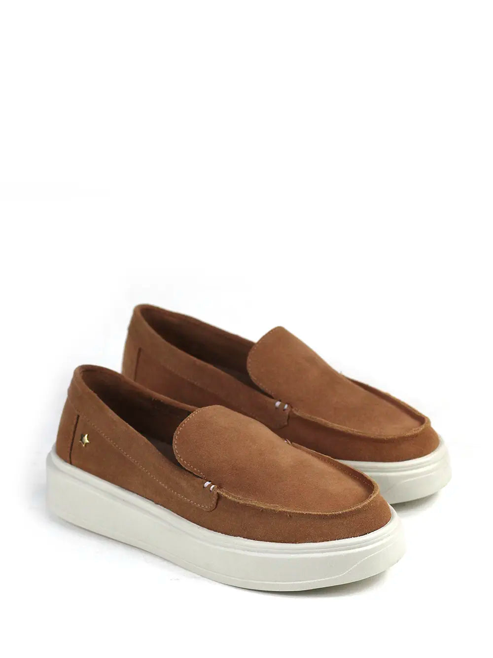 Mocasín de Ante Marrón con Suela Voluminosa