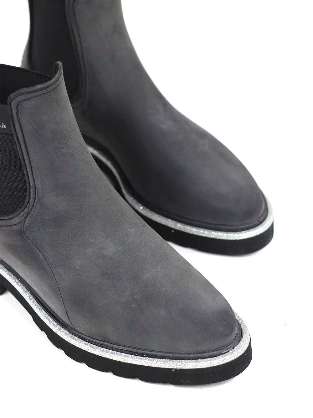 Galocha Preta com Pormenor de Glitter Prata