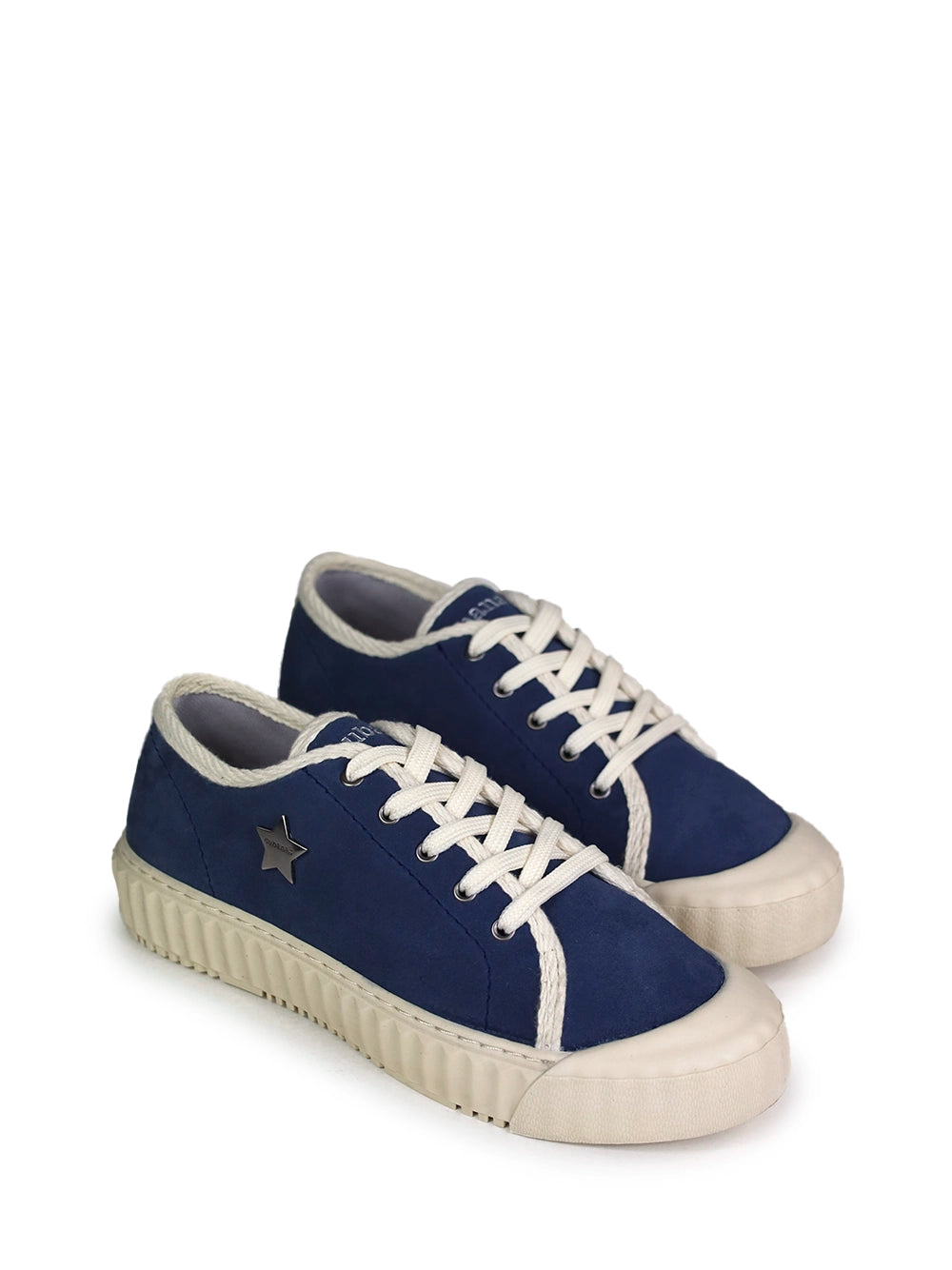 Zapatillas de Ante Azul y Suela Plana