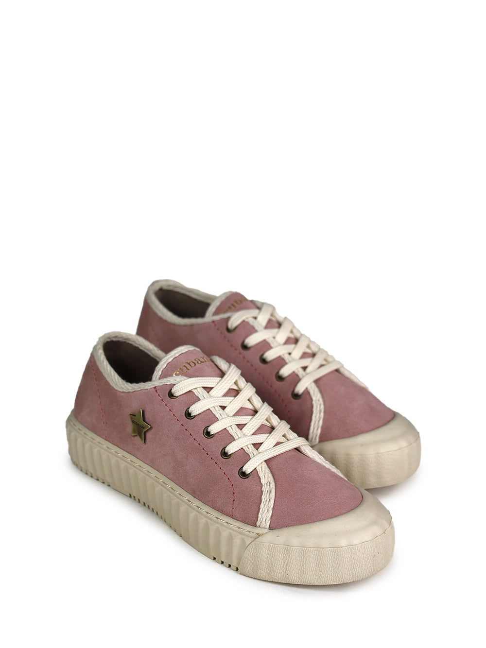 Ténis em Camurça Rosa e Sola Reta