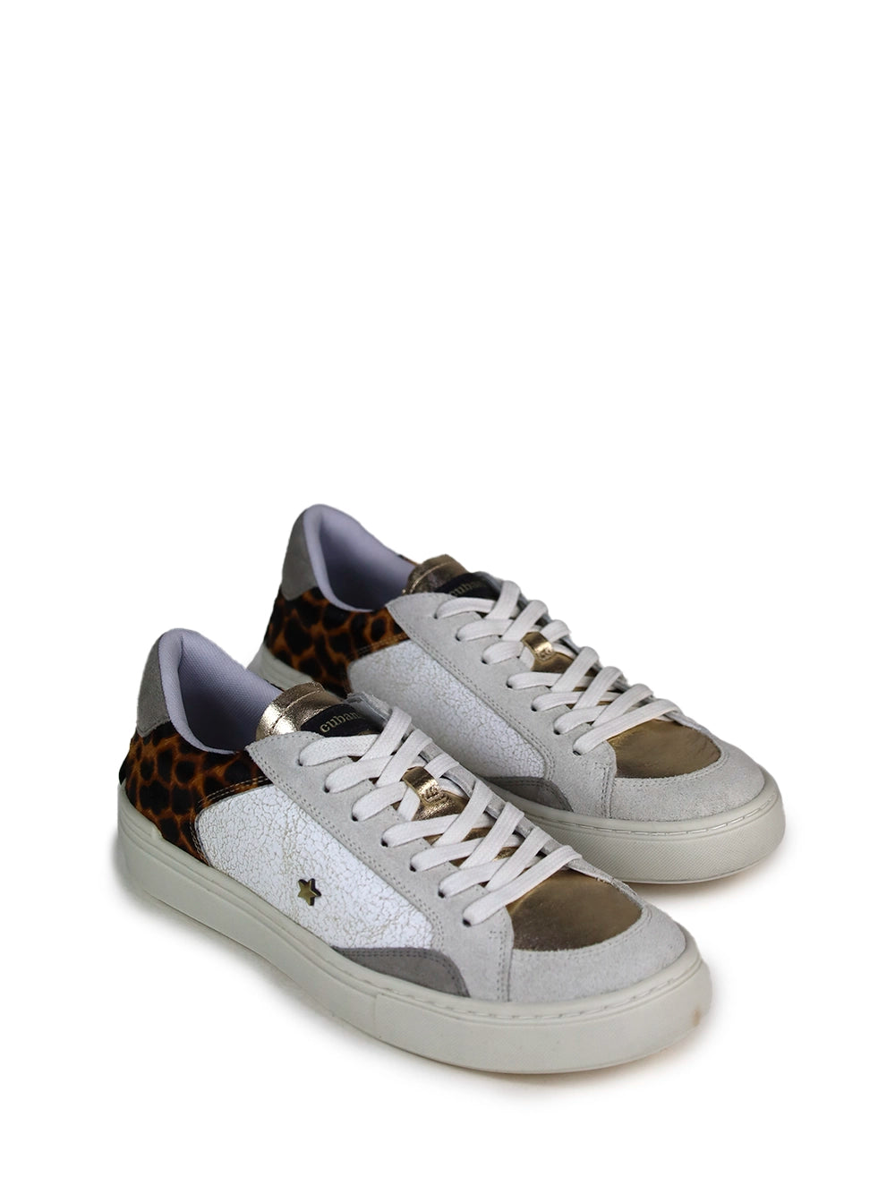 Zapatillas de Piel Blancas y Animal Print Leopardo