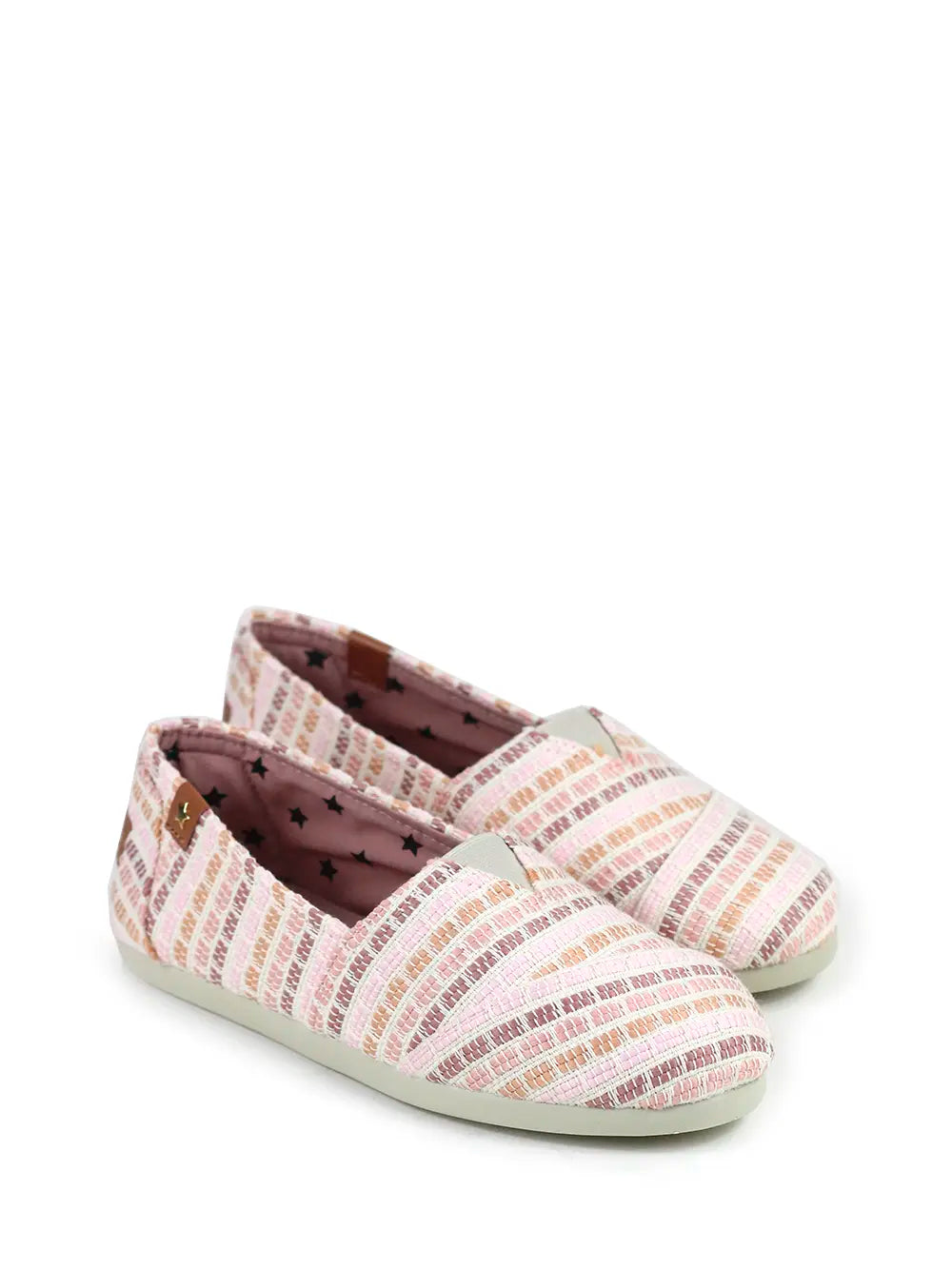 Pink Striped Fabric Espadrille