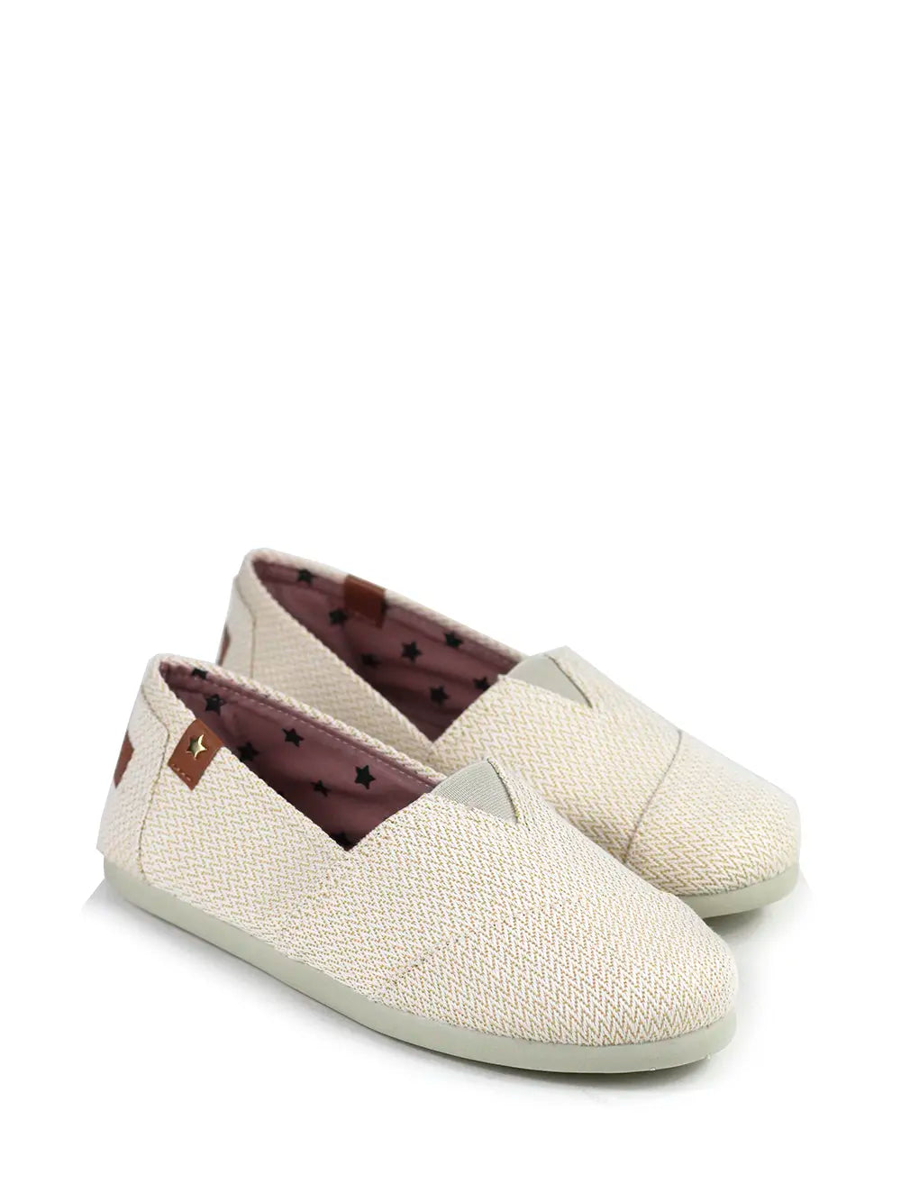 White and Yellow Fabric Espadrilles