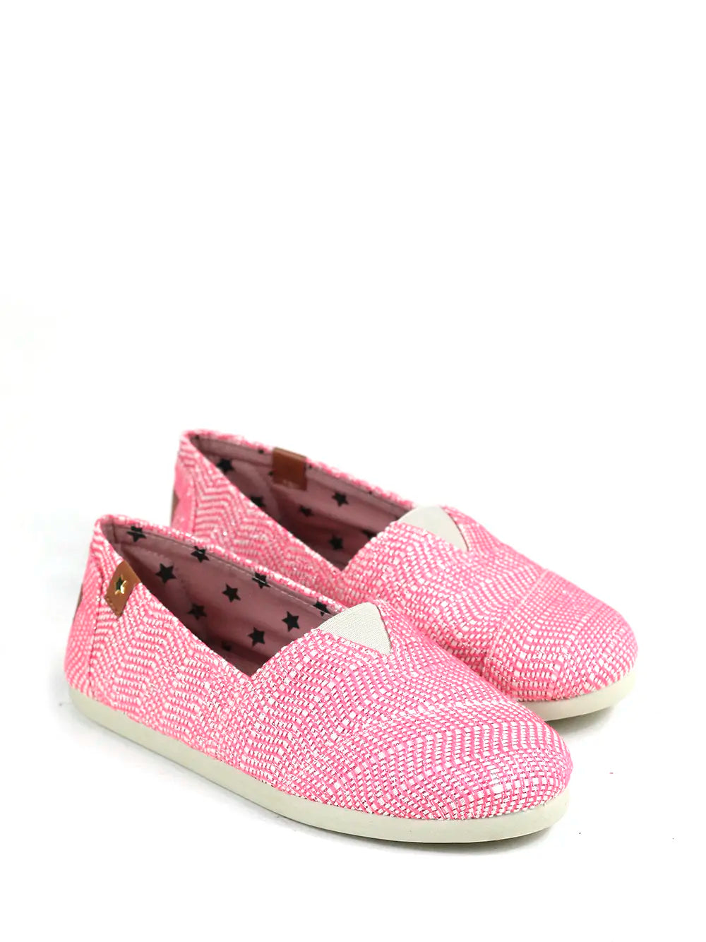 Textured Pink Fabric Espadrille
