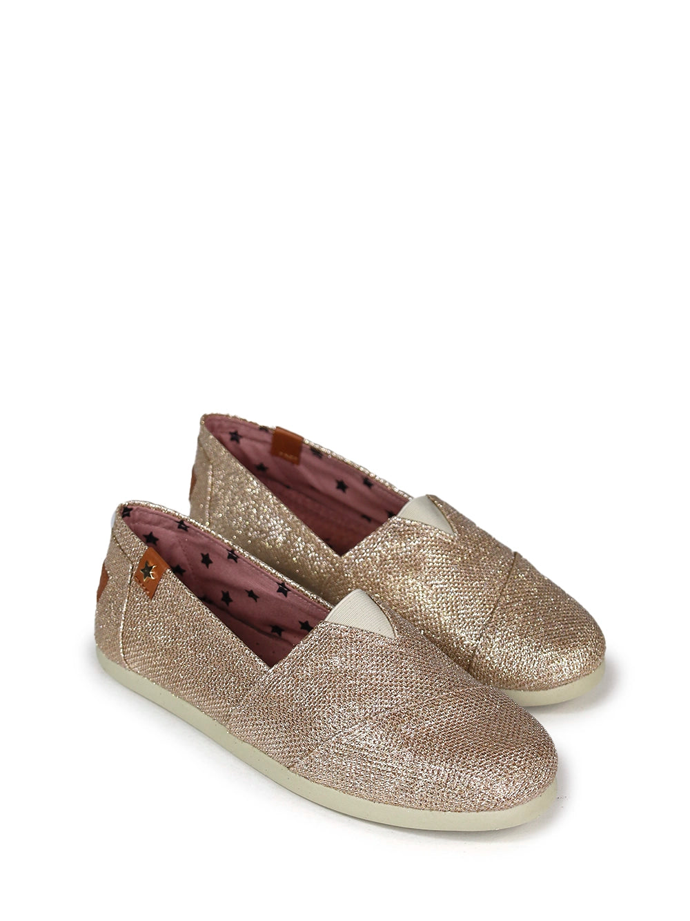 Glittery Gold Fabric Espadrille