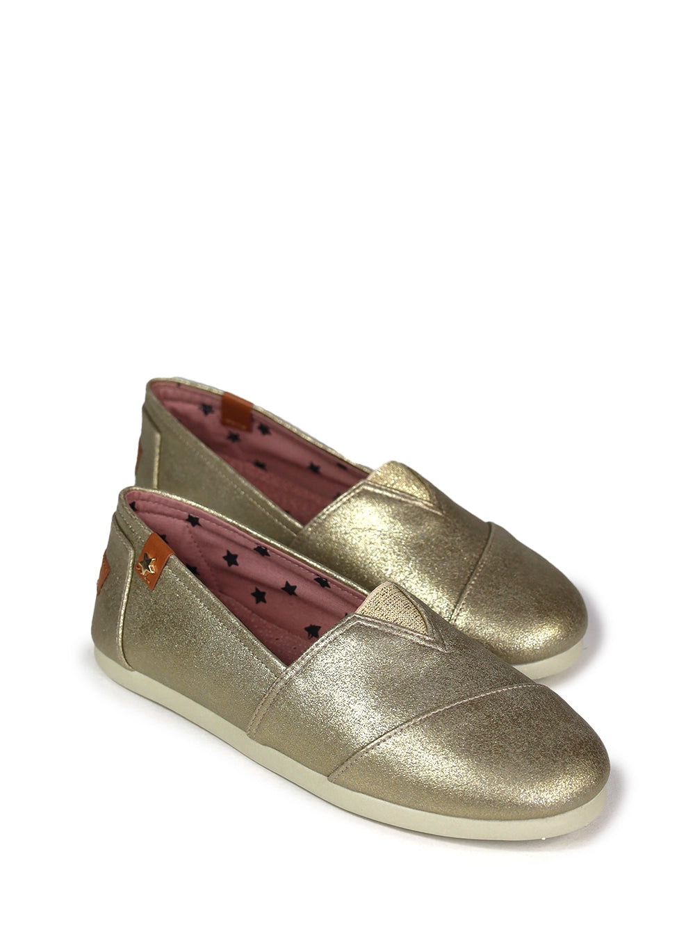 Espadrilles en tissu doré