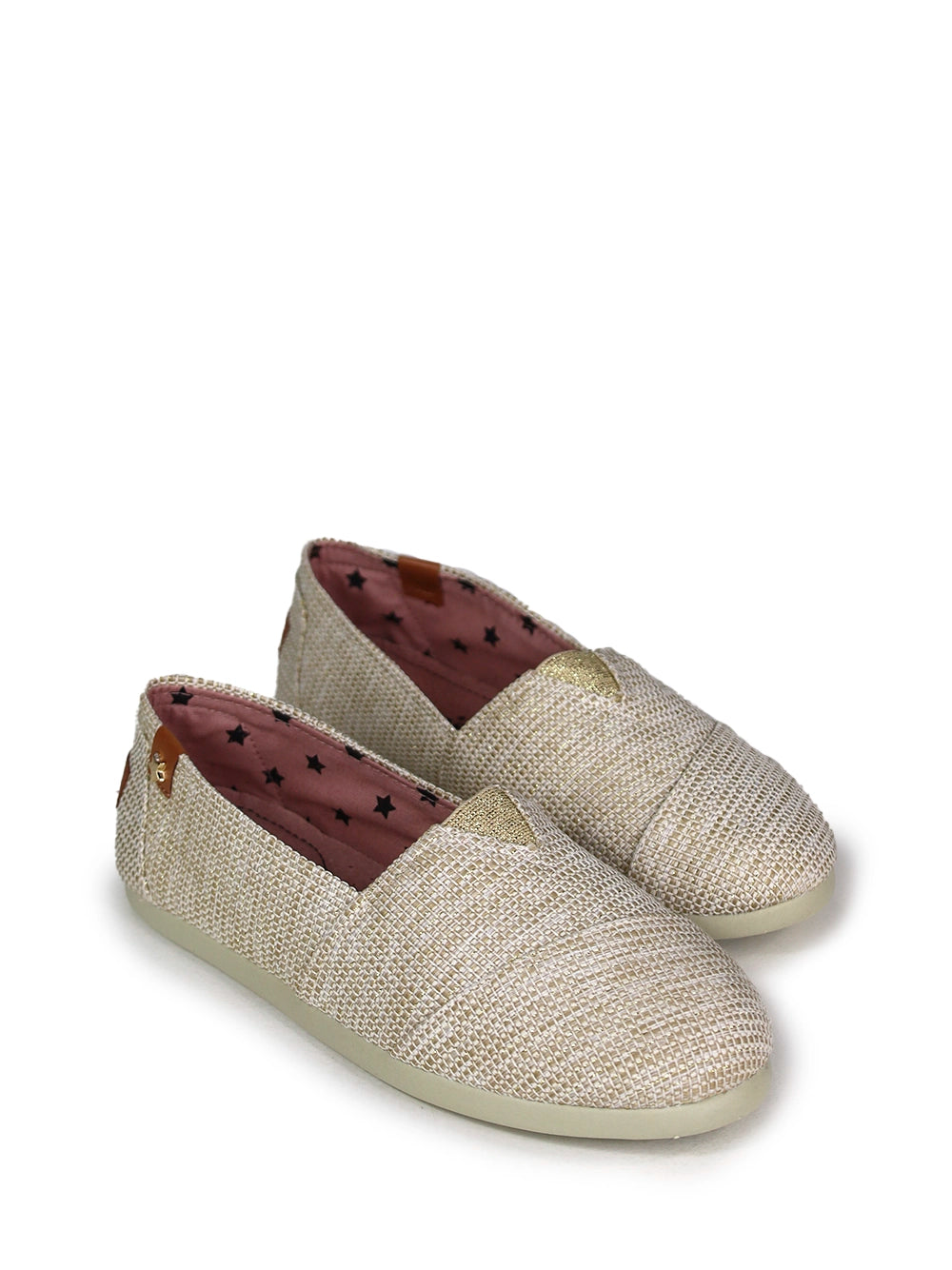 Espadrilles en tissu beige avec texture