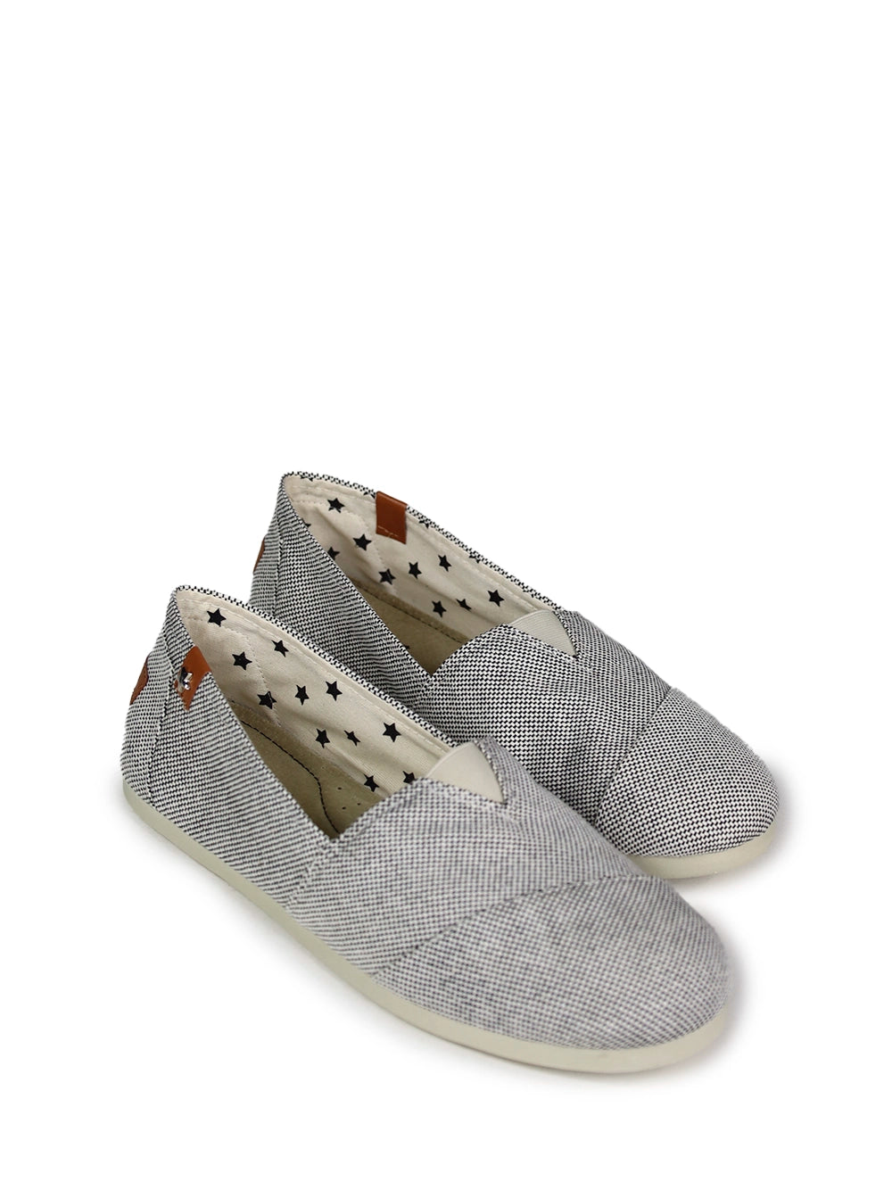 Espadrilles pour hommes en tissu noir et blanc
