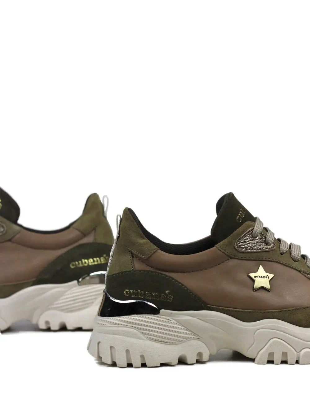 Zapatillas de Piel Camel y Ante con Suela Track