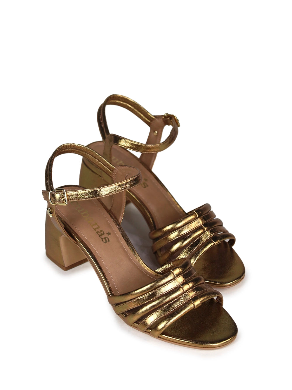 Gold Leather Sandal with Straps