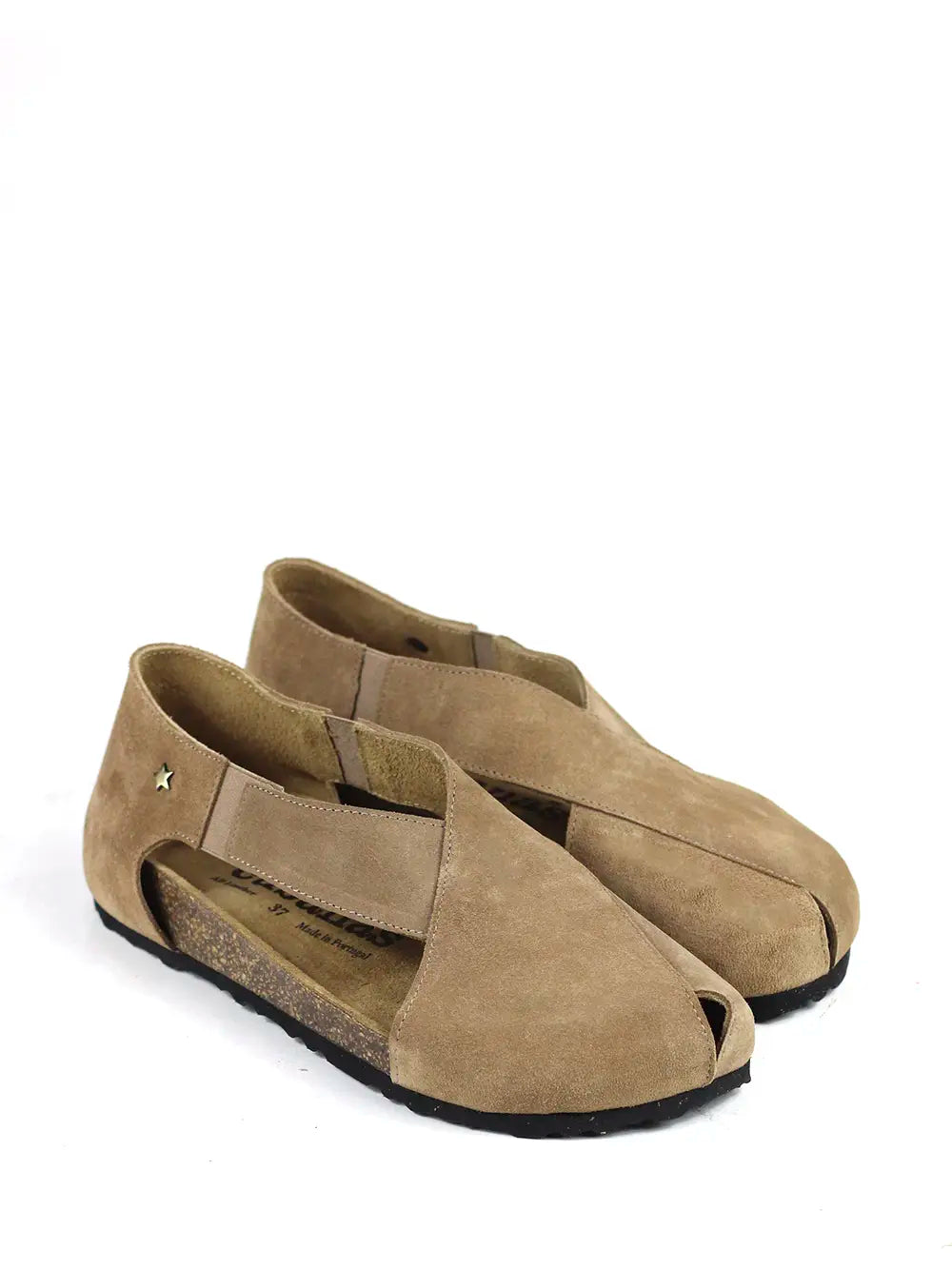 Leonor sandal in beige suede