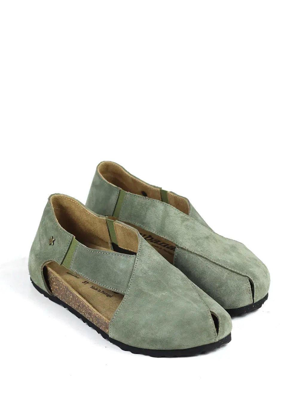 Sandale Leonor en Daim Vert