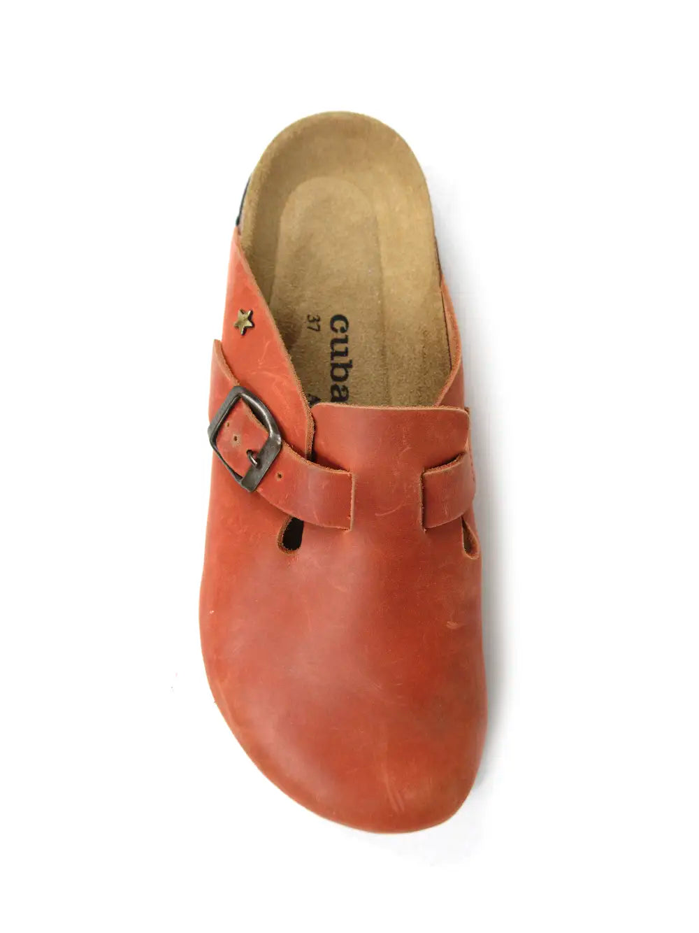 Orange Leather Maria Sandals