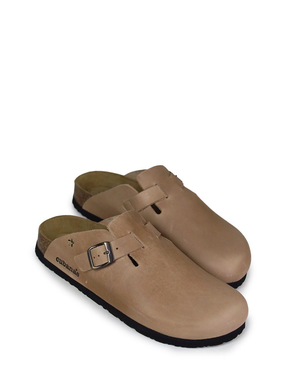Men's Closed Beige Suede Sandals