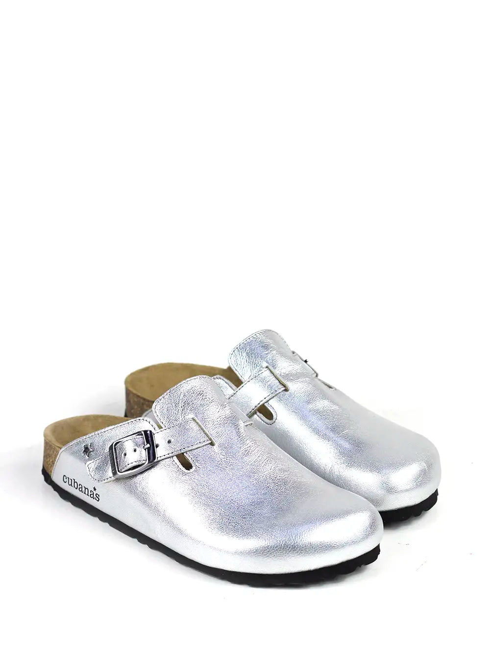 Maria Sandal in Silver Leather