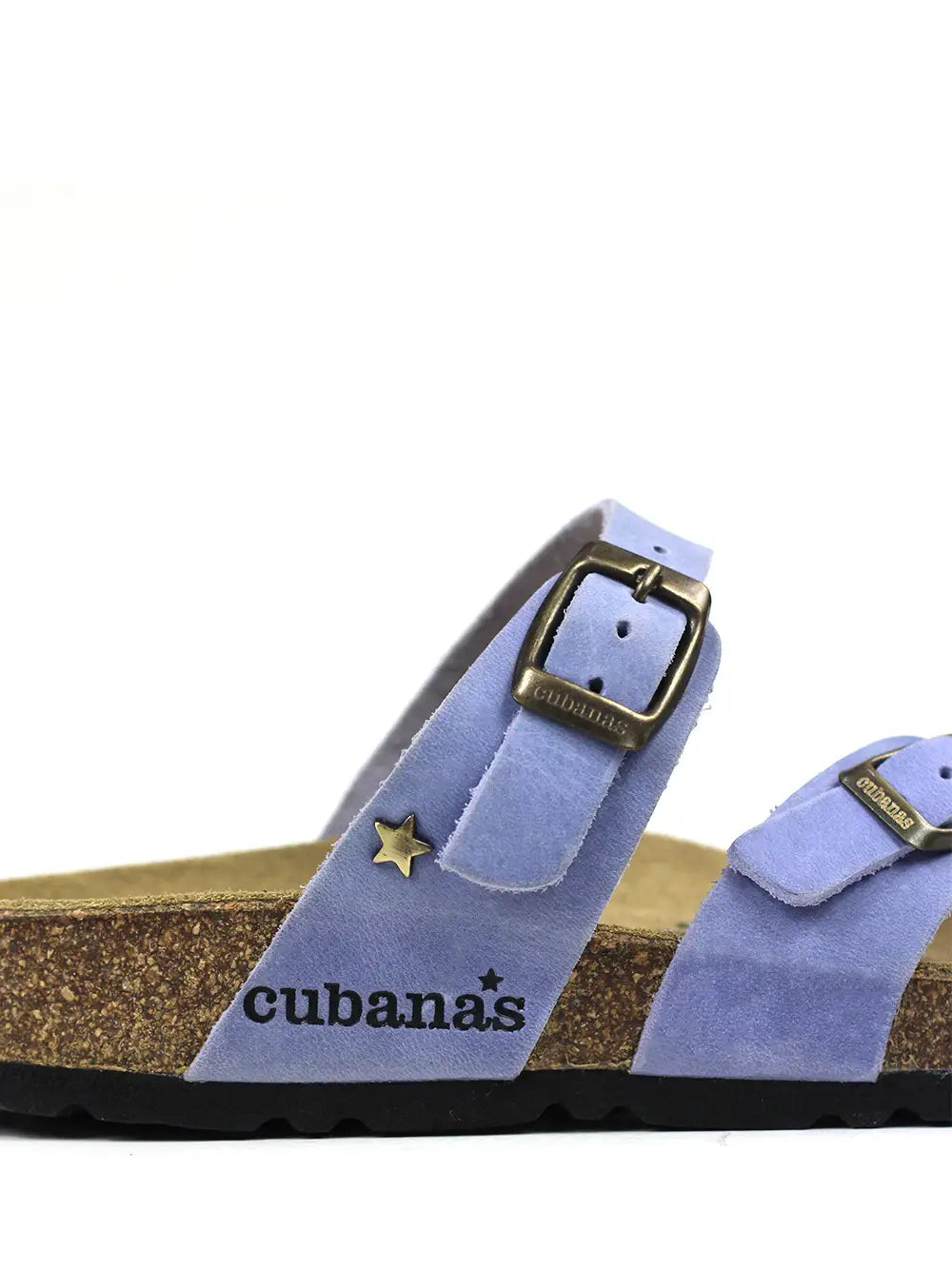 Sandale Nazaré en Cuir et Lanières Bleu
