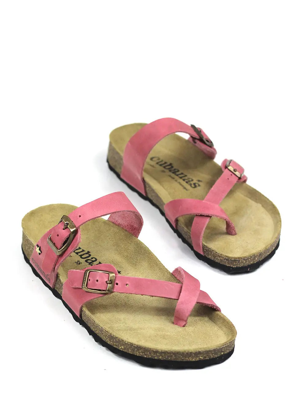 Sandália Nazaré em Pele Rosa e Tiras