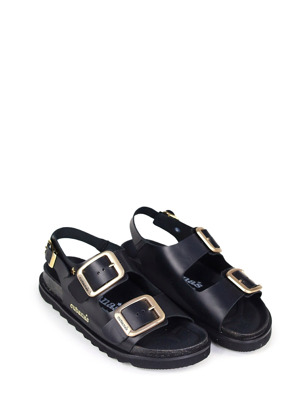 Black Olívia Leather Sandals
