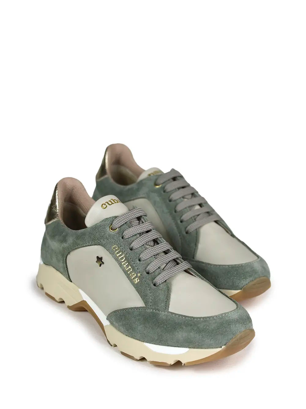 Green Suede Sneakers with Laces
