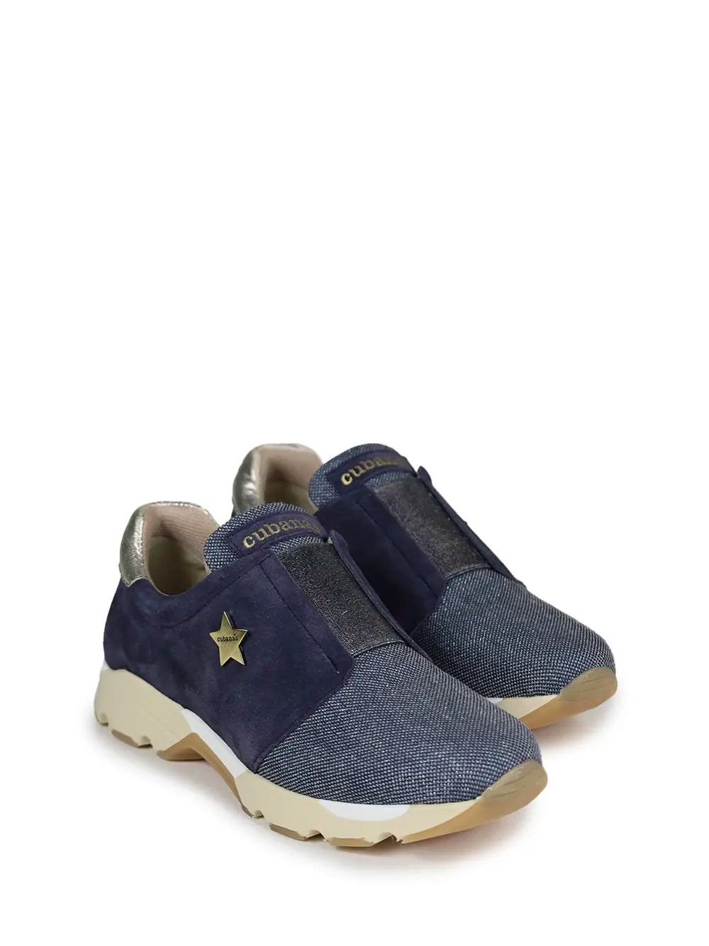 Ténis em Camurça Azul e Elástico