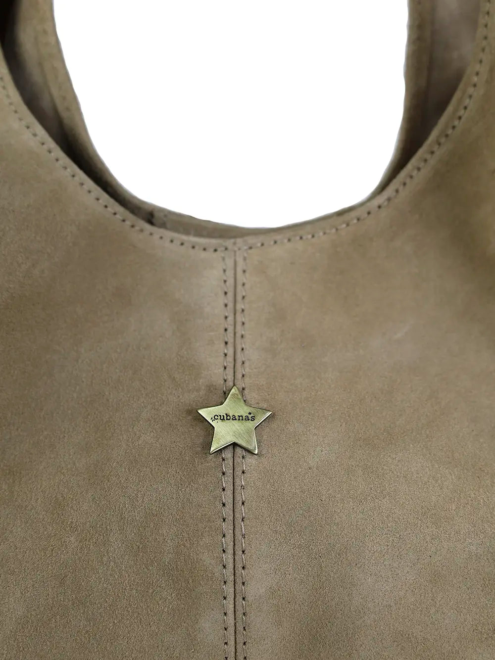 Beige Leather Shopper Bag