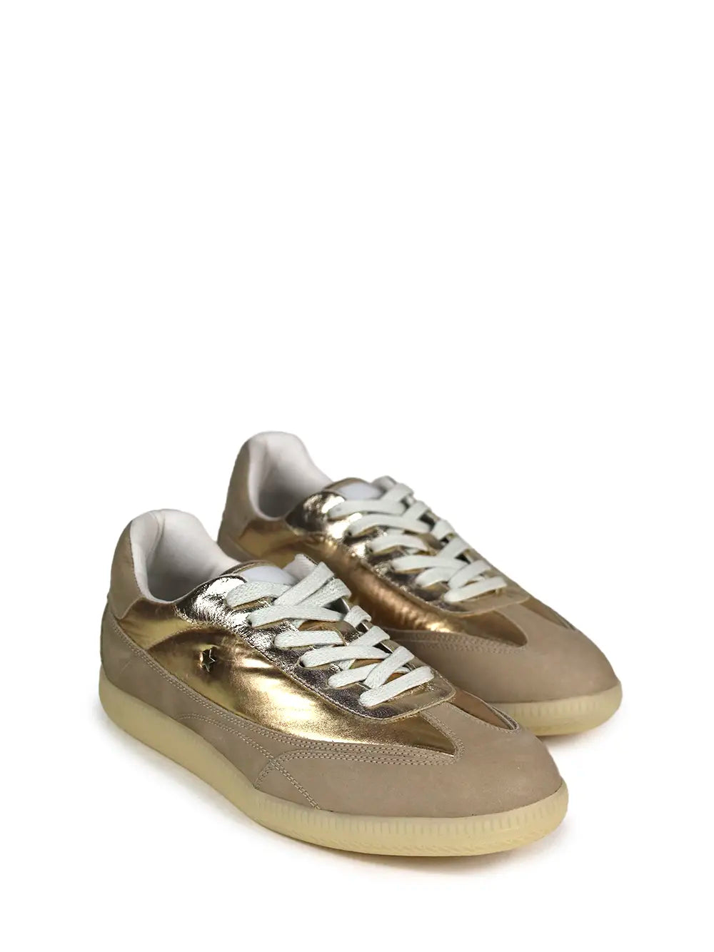 Gold Leather Sneakers