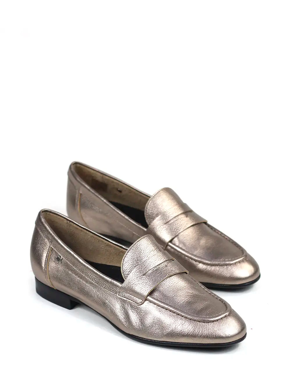 Mocassin En Cuir Doré