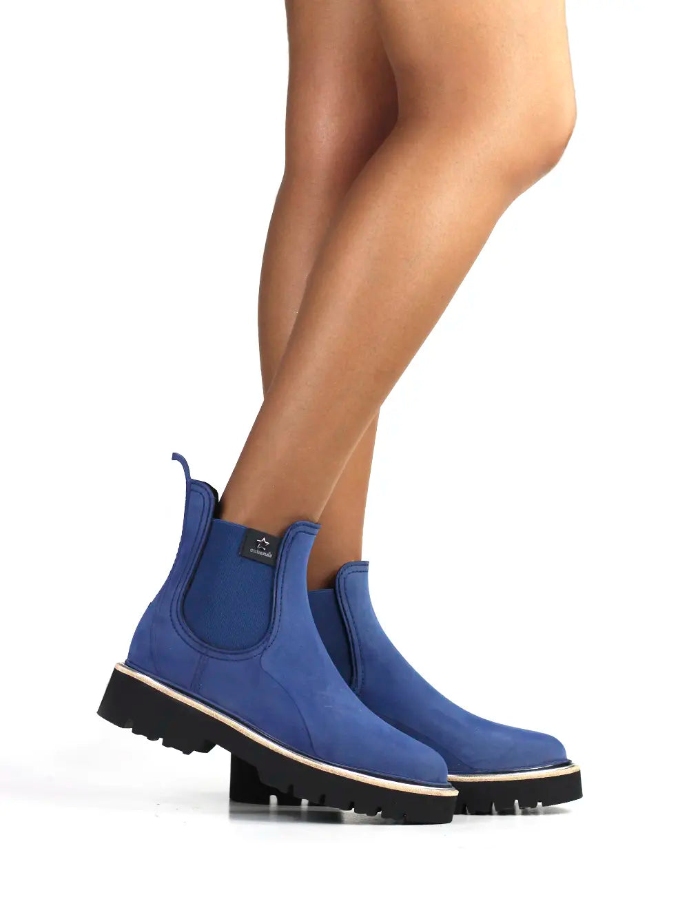 Galoche bleue avec finition nubuck