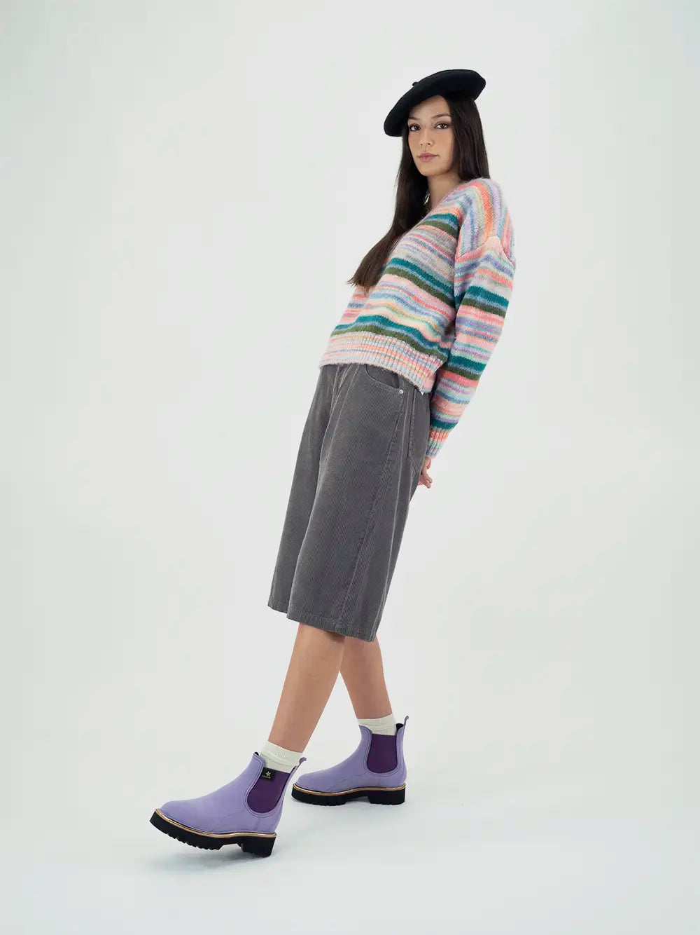 Galocha Roxa com Acabamento Nobuck