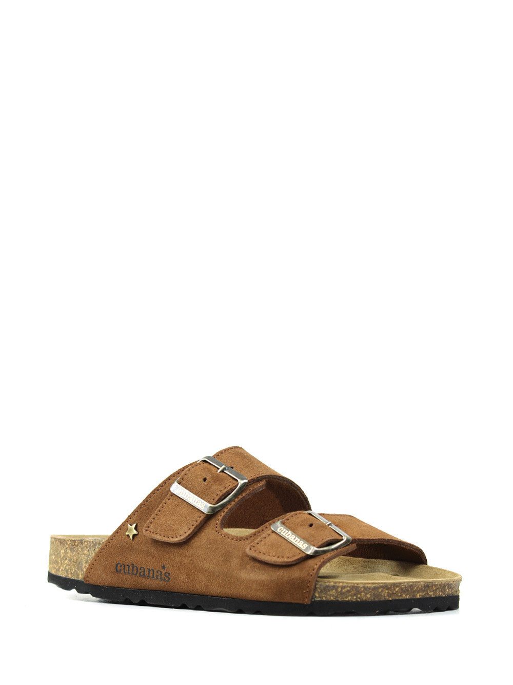 Sandale pour hommes en daim marron à deux brides