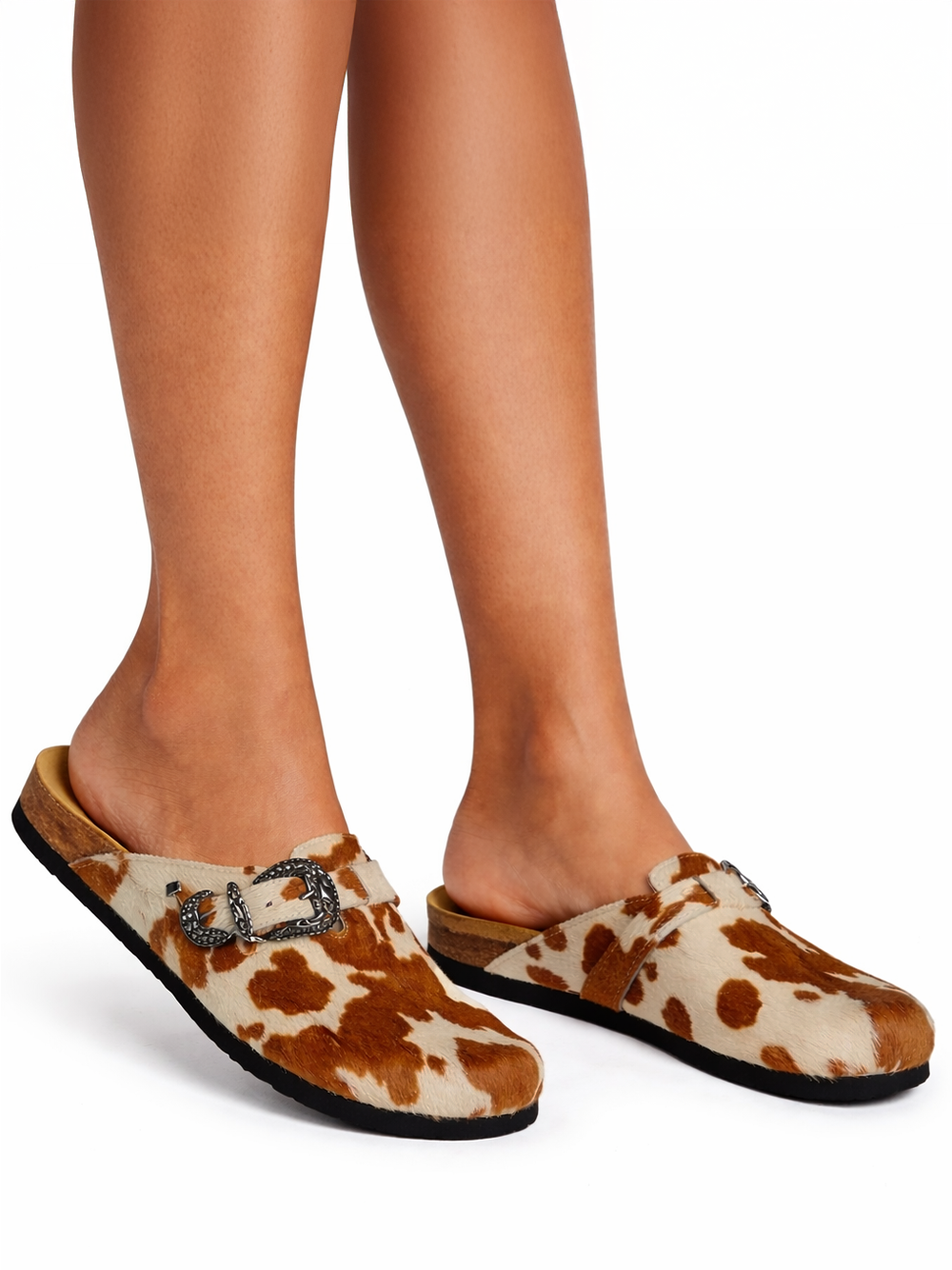 Sandalia María en Estampado de Animal Vaca