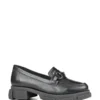 Loafer Preto em Pele e Pormenor de Metal